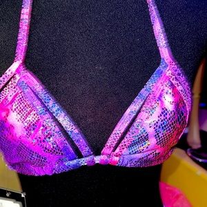 NWT Caged Faux snake print Rave Top
